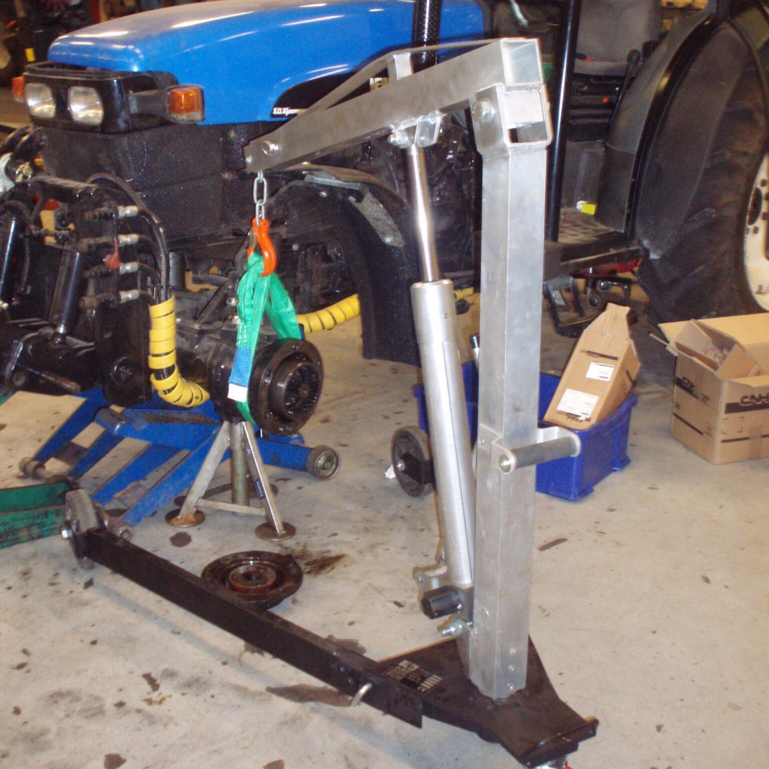 Værkstedskran i brug