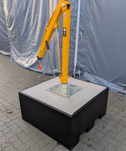 Betonklods hvor man kan montere en kran for at have et fleksibelt men sikkert løftepunkt